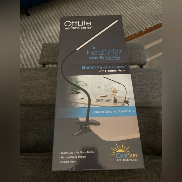 LED Table Lamp with Clip - Black - Picture 2 of 3